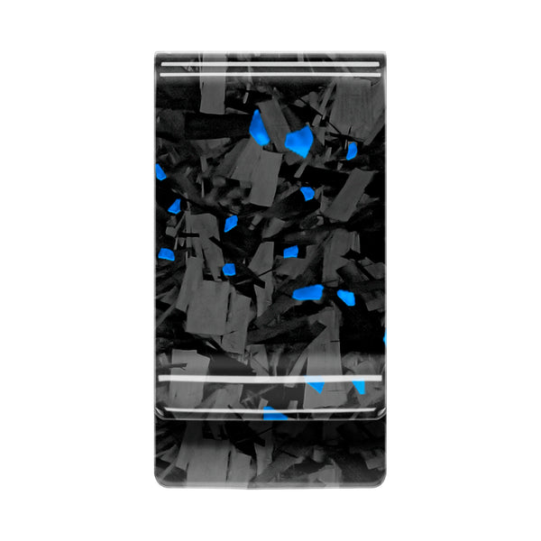 Real Forged Carbon Fiber with Blue Flake Money Clip | Medium