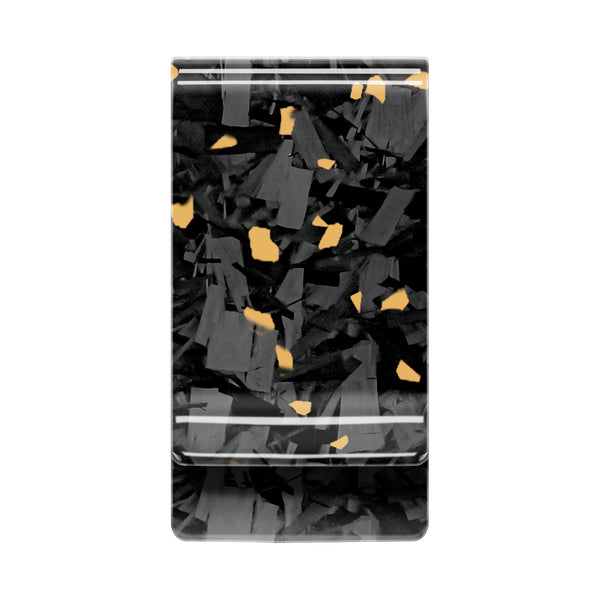 Real Forged Carbon Fiber with Gold Flake Money Clip | Medium
