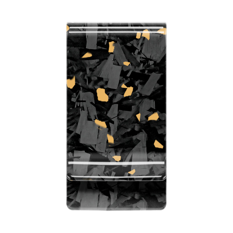 Real Forged Carbon Fiber with Gold Flake Money Clip | Medium