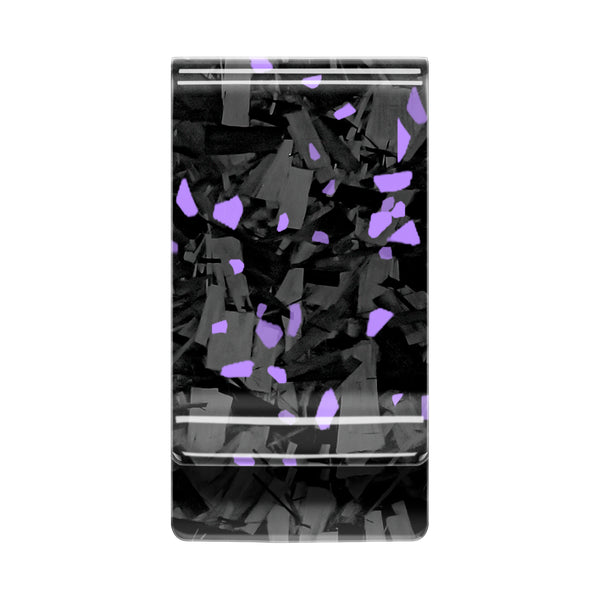 Real Forged Carbon Fiber with Purple Flake Money Clip | Medium
