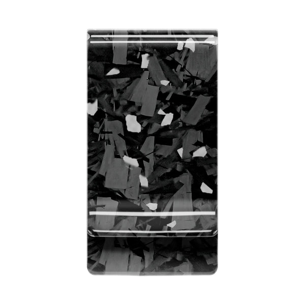 Real Forged Carbon Fiber with Silver Flake Money Clip | Medium