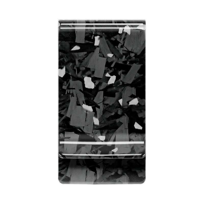 Real Forged Carbon Fiber with Silver Flake Money Clip | Medium