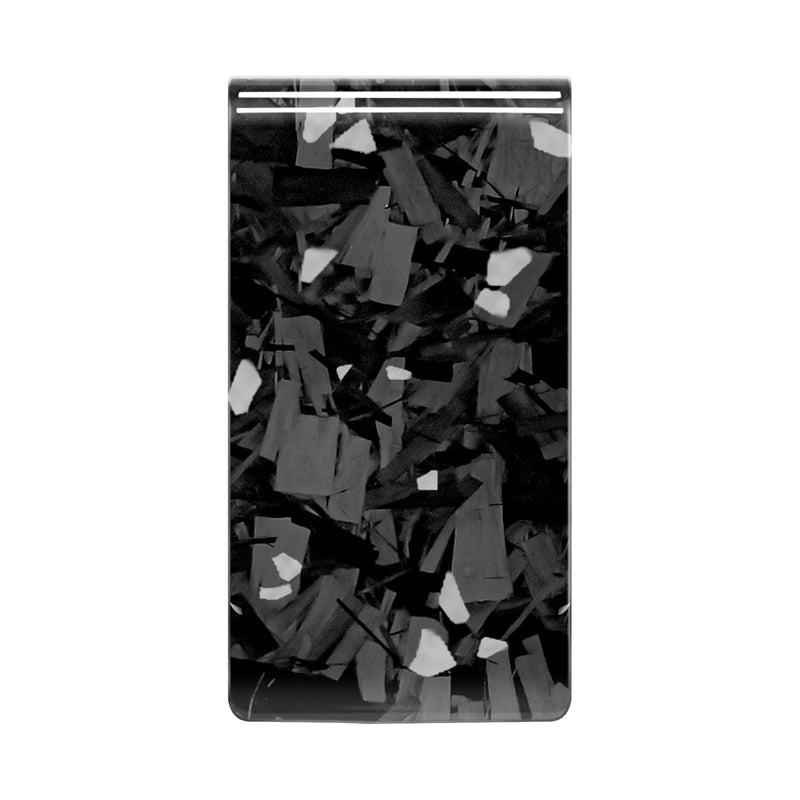 Real Forged Carbon Fiber with Silver Flake Money Clip | Medium