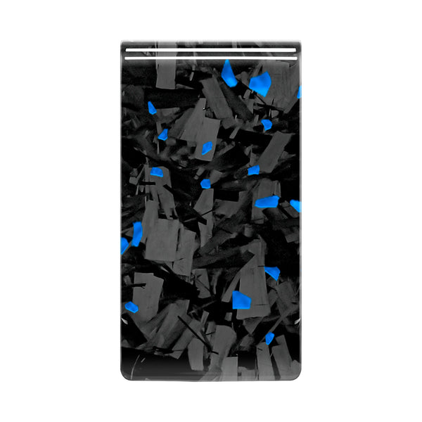 Real Forged Carbon Fiber with Blue Flake Money Clip | Medium