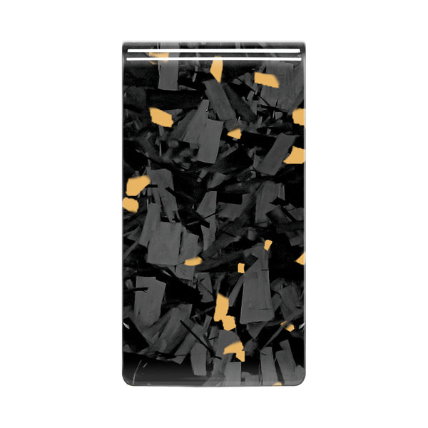 Real Forged Carbon Fiber with Gold Flake Money Clip | Medium