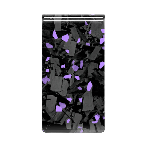 Real Forged Carbon Fiber with Purple Flake Money Clip | Medium