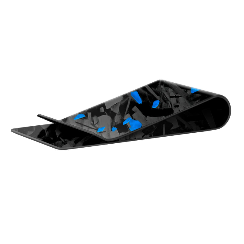 Real Forged Carbon Fiber with Blue Flake Money Clip | Medium