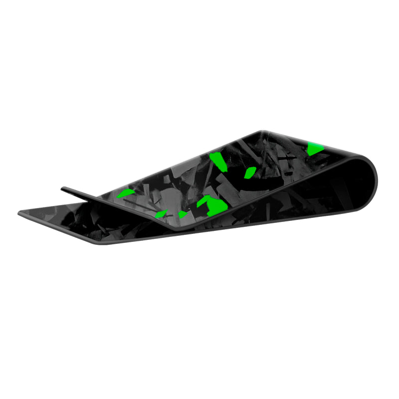 Real Forged Carbon Fiber with Green Flake Money Clip | Medium