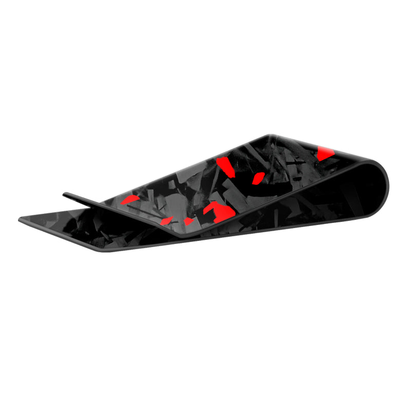 Real Forged Carbon Fiber with Red Flake Money Clip | Medium