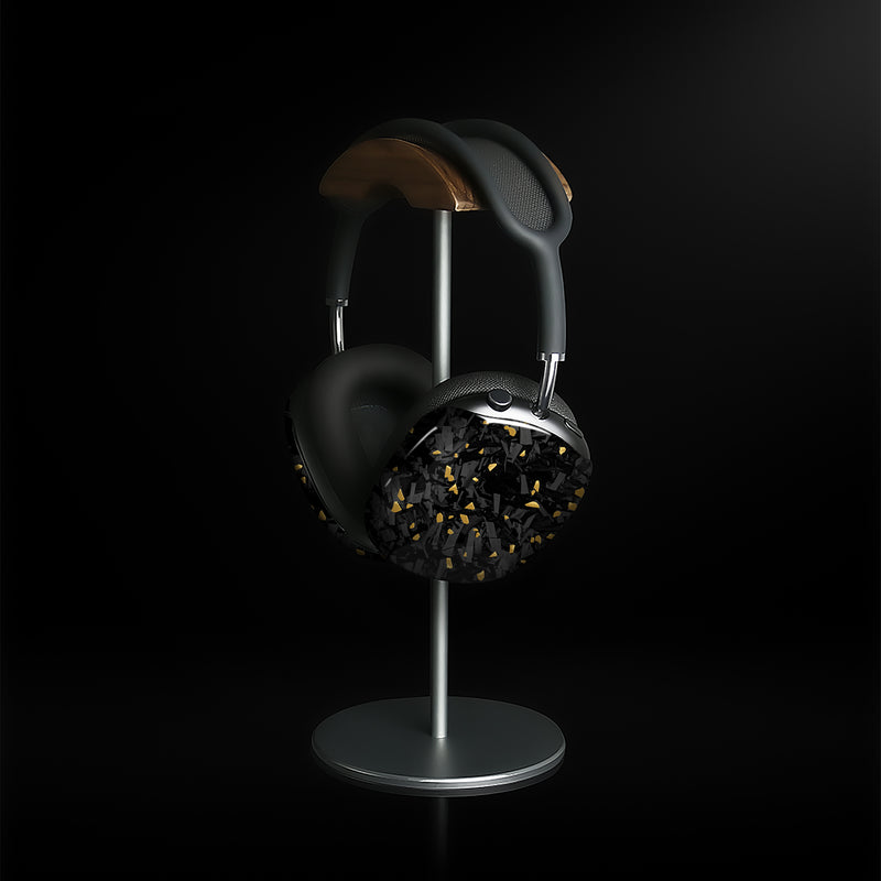 Real Forged Carbon Fiber With Gold Flake  Case for AirPods Max Version 1.0&2.0