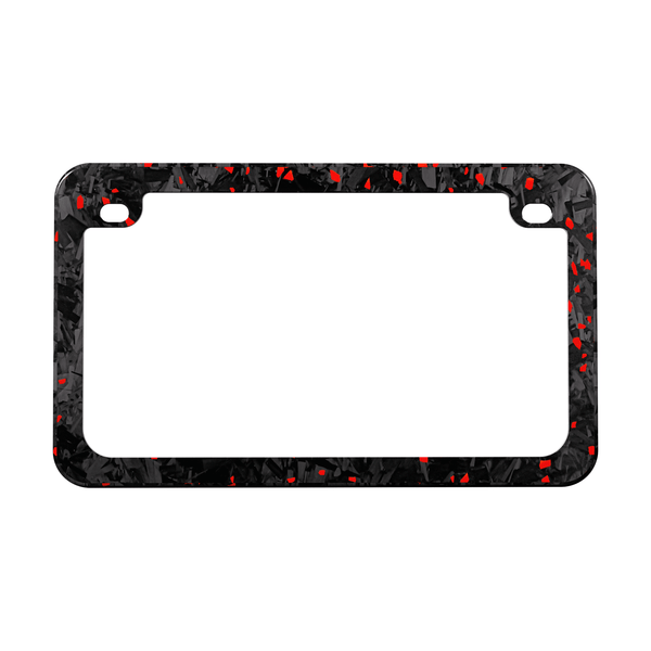 Real Forged Carbon Fiber With Red Flake Motocylce License Plate Frame