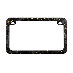 Real Forged Carbon Fiber With Gold Flake Motocylce License Plate Frame