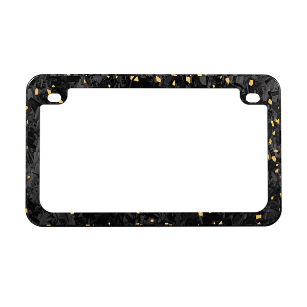 Real Forged Carbon Fiber With Gold Flake Motocylce License Plate Frame