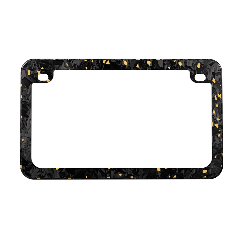 Real Forged Carbon Fiber With Gold Flake Motocylce License Plate Frame