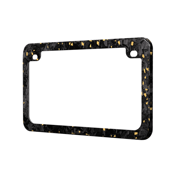 Real Forged Carbon Fiber With Gold Flake Motocylce License Plate Frame