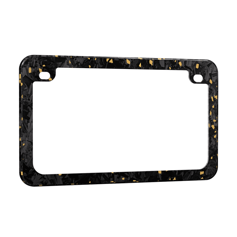 Real Forged Carbon Fiber With Gold Flake Motocylce License Plate Frame