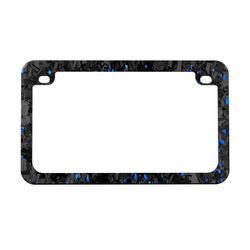 Real Forged Carbon Fiber With Blue Flake Motocylce License Plate Frame