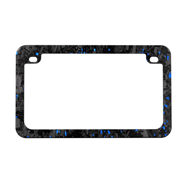 Real Forged Carbon Fiber With Blue Flake Motocylce License Plate Frame