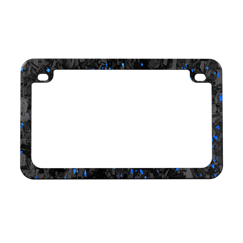 Real Forged Carbon Fiber With Blue Flake Motocylce License Plate Frame