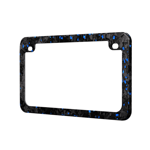 Real Forged Carbon Fiber With Blue Flake Motocylce License Plate Frame