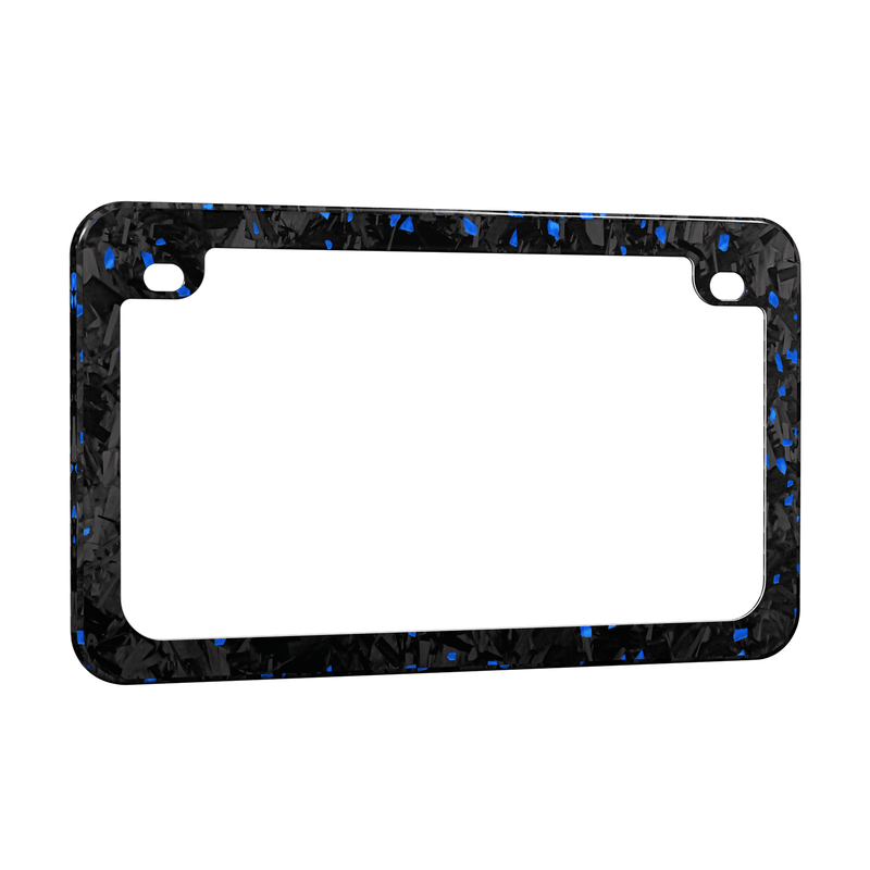 Real Forged Carbon Fiber With Blue Flake Motocylce License Plate Frame