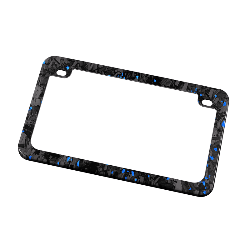 Real Forged Carbon Fiber With Blue Flake Motocylce License Plate Frame