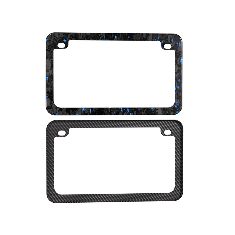 Real Forged Carbon Fiber With Blue Flake Motocylce License Plate Frame