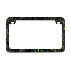 Real Forged Carbon Fiber With Green Flake Motocylce License Plate Frame