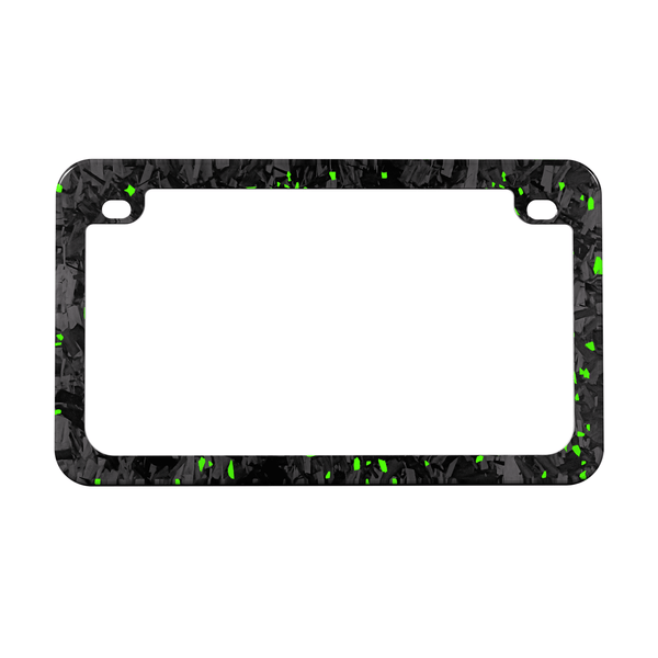 Real Forged Carbon Fiber With Green Flake Motocylce License Plate Frame