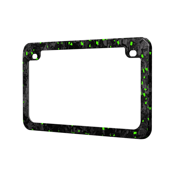 Real Forged Carbon Fiber With Green Flake Motocylce License Plate Frame