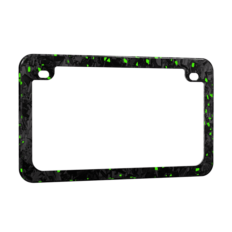 Real Forged Carbon Fiber With Green Flake Motocylce License Plate Frame