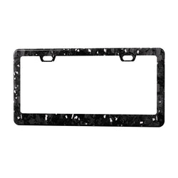 Real Forged Carbon Fiber With Silver Flake License Plate Frame | 2pcs in 1