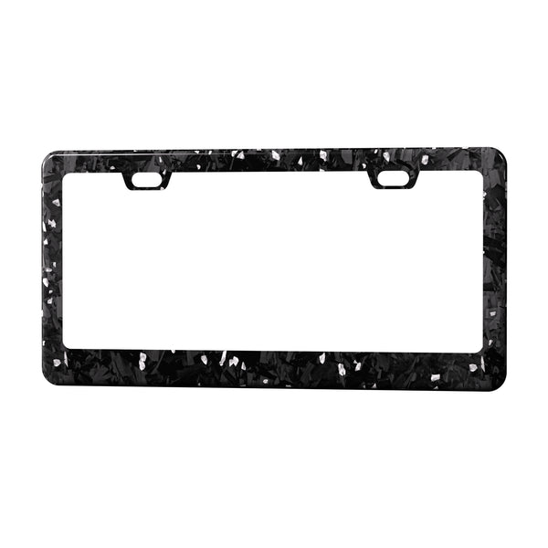 Real Forged Carbon Fiber With Silver Flake License Plate Frame | 2pcs in 1