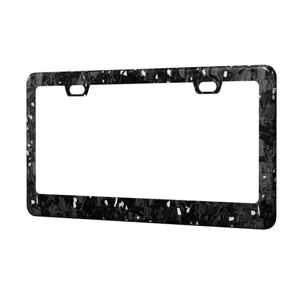 Real Forged Carbon Fiber With Silver Flake License Plate Frame | 2pcs in 1