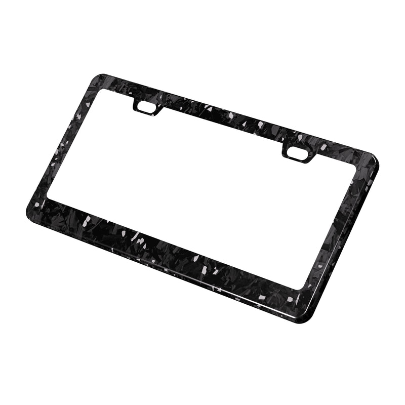Real Forged Carbon Fiber With Silver Flake License Plate Frame | 2pcs in 1