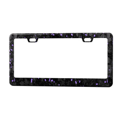 Real Forged Carbon Fiber With Purple Flake License Plate Frame | 2pcs in 1