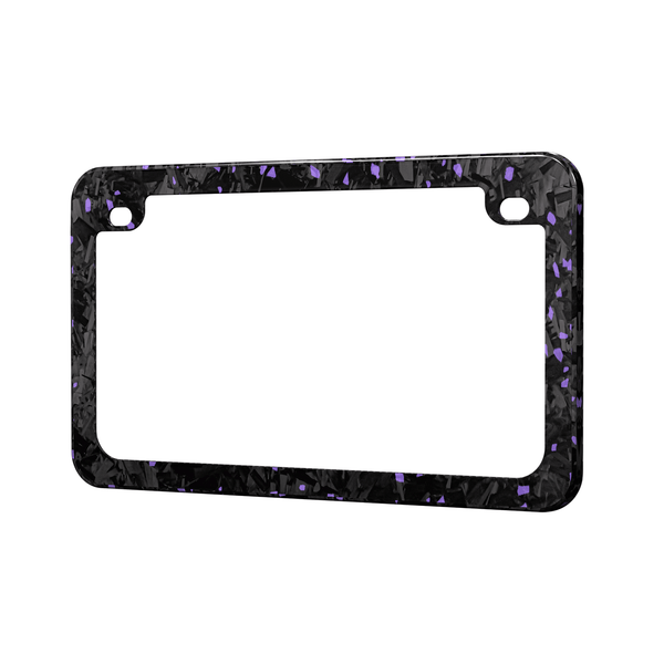 Real Forged Carbon Fiber With Purple Flake Motocylce License Plate Frame