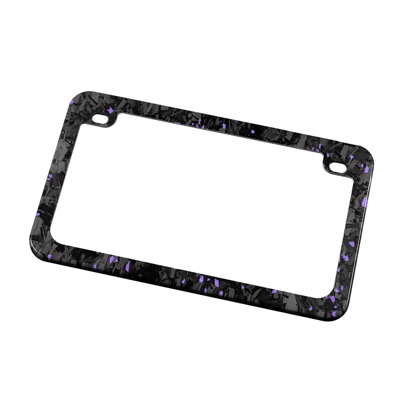Real Forged Carbon Fiber With Purple Flake Motocylce License Plate Frame