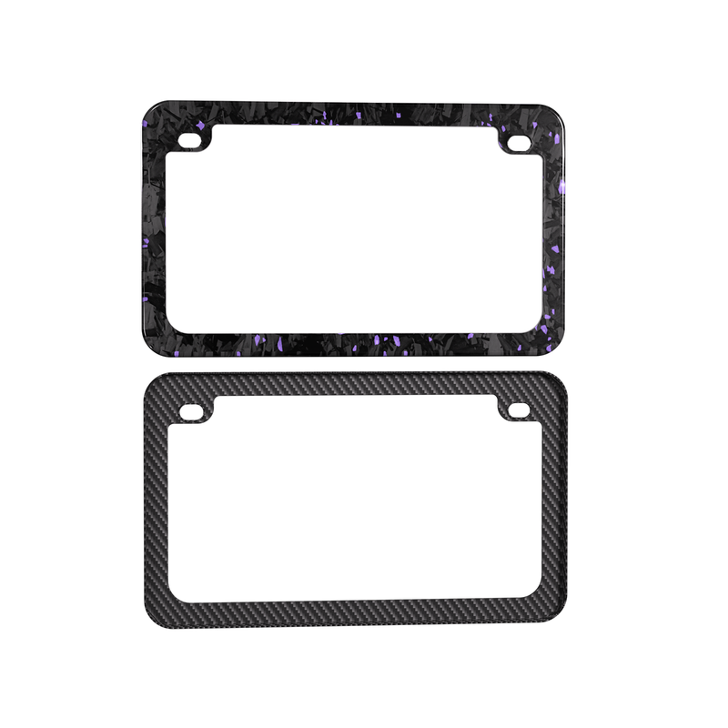 Real Forged Carbon Fiber With Purple Flake Motocylce License Plate Frame