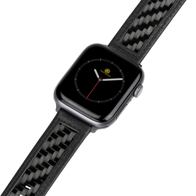 Carbon Fiber Apple Watch Bands | 45mm S9/S8/S7, 44mm S6/5/4/SE , 42mm S3/2/1 | Matte Black