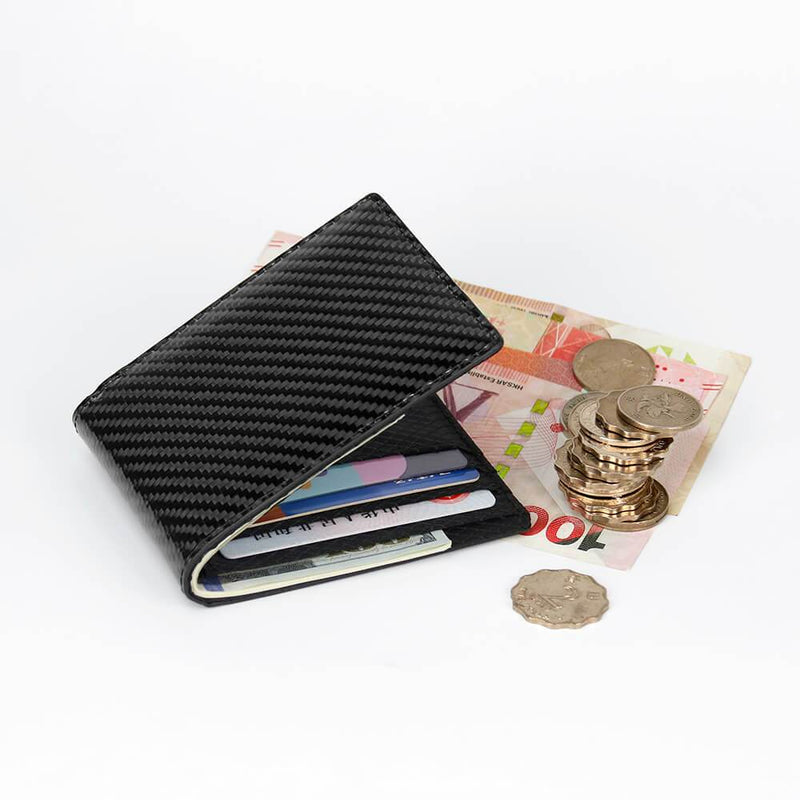 YAGUMO Card Holder, Carbon Fiber Card Holder Wallets Men Brand Rfid Black  Trifold Leather Slim Mini Wallet Small Money Bag Male Purse (Color :  Brown): Buy Online at Best Price in UAE -